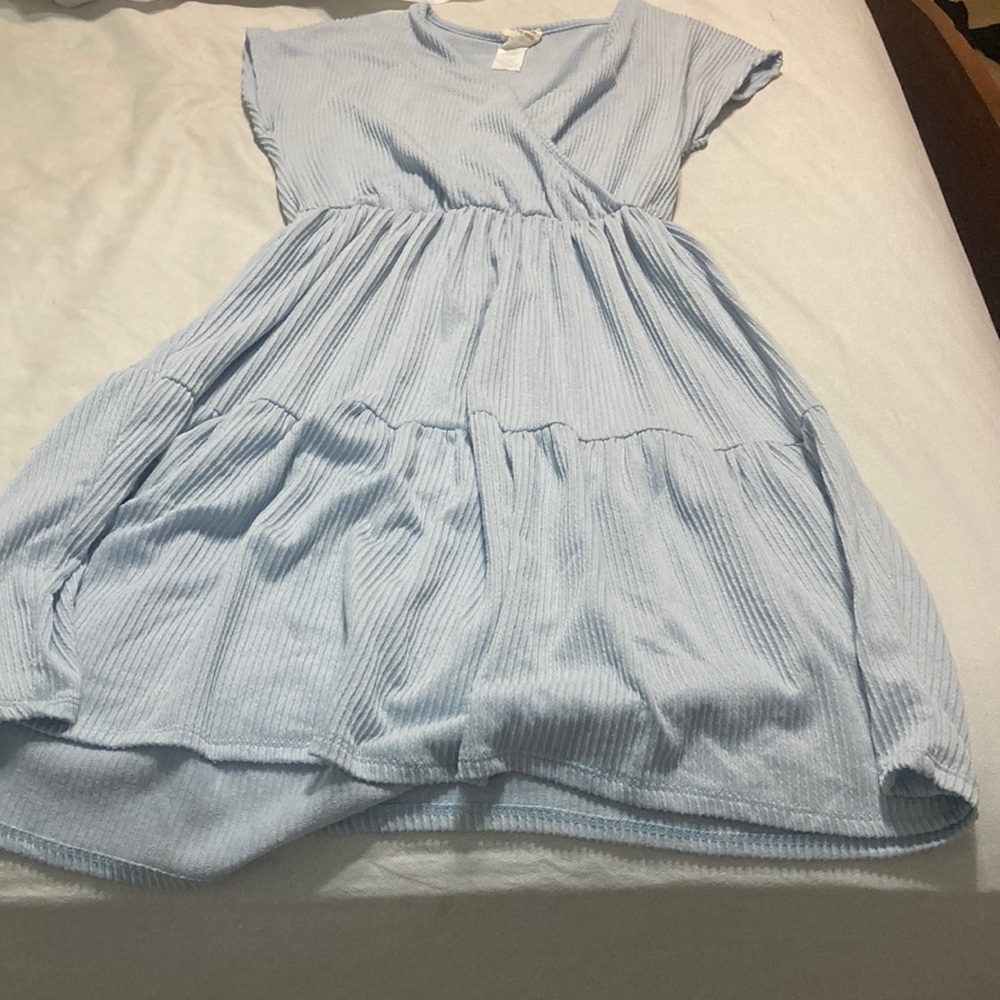 Caution to the wind pale blue dress